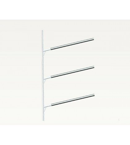 Heavy Duty Aluminum Wall Mount Kayak Storage Rack for 3 Kayaks or Canoes Outdoor