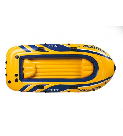 Intex Challenger 3 Inflatable Boat Set with Pump and Oars, 2 Pack | 2 x 68370EP
