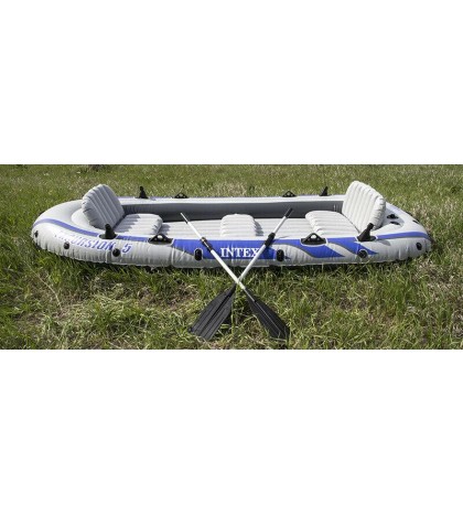 INTEX Excursion 5 Inflatable Rafting/Fishing Dinghy Boat Set (Used)    (4 Pack)