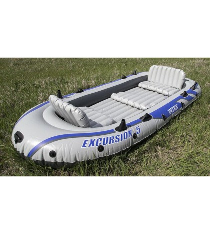 INTEX Excursion 5 Inflatable Rafting/Fishing Dinghy Boat Set (Used)    (4 Pack)