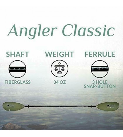 Angler Classic 2-Piece Snap-Button Fishing Kayak Paddle