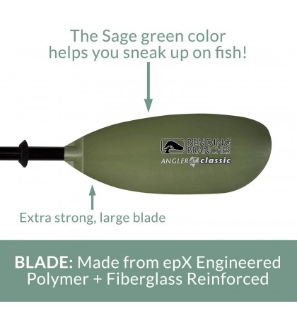 Angler Classic 2-Piece Snap-Button Fishing Kayak Paddle