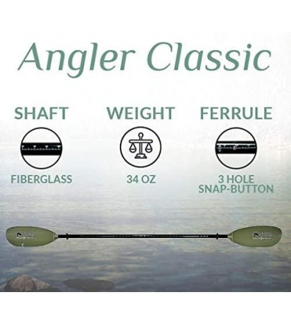 Angler Classic 2-Piece Snap-Button Fishing Kayak Paddle