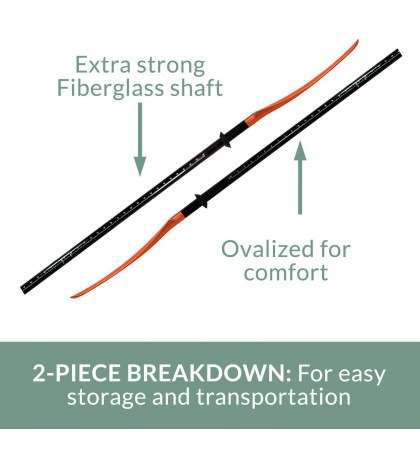 Angler Classic 2-Piece Snap-Button Fishing Kayak Paddle