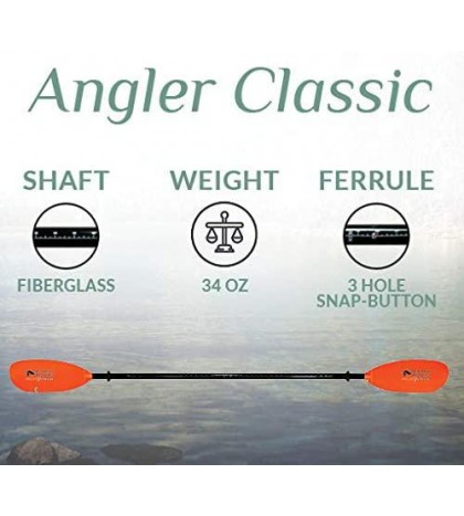 Angler Classic 2-Piece Snap-Button Fishing Kayak Paddle