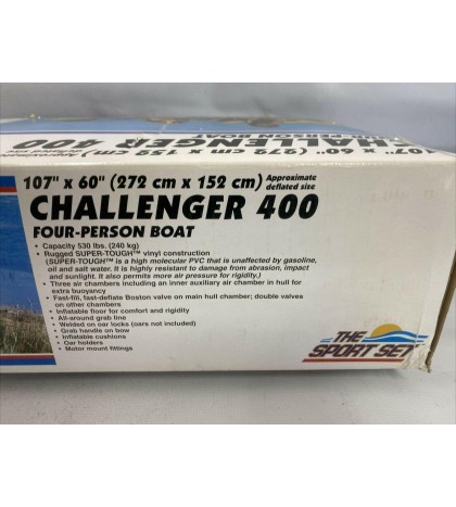 Intex Challenger 400 Inflatable Four Person Raft Boat with Paddles & Pump