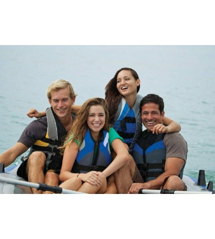 Intex Excursion 5 Person Inflatable Fishing Boat Set w/ Oars & Pump (Open Box)