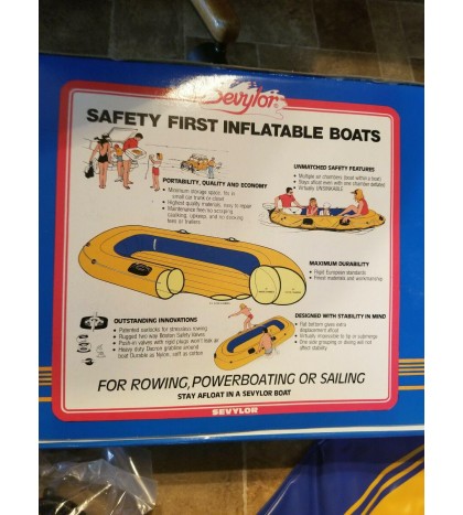 Sevylor 2 person inflatable boat kk54 & pump & oars max 360 lbs outdoors new