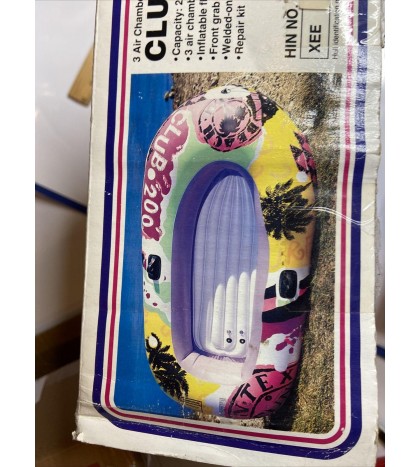 1994 INTEX The Wet Set Club 200 Inflatable Boat 3 Air Chambers 78x46 2 Person