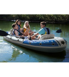 Inflatable Boat Set Aluminum Oars High Output  4-Person Latest Model Outdoor