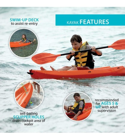Wave 6 ft Youth Kayak (Paddle Included), 90154