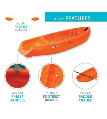 Wave 6 ft Youth Kayak (Paddle Included), 90154