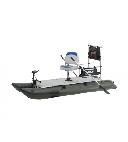 AQUOS New 10.2ft Pontoon Boat&Guardbar&Seat&BowMount 20lbs motor for Fishing