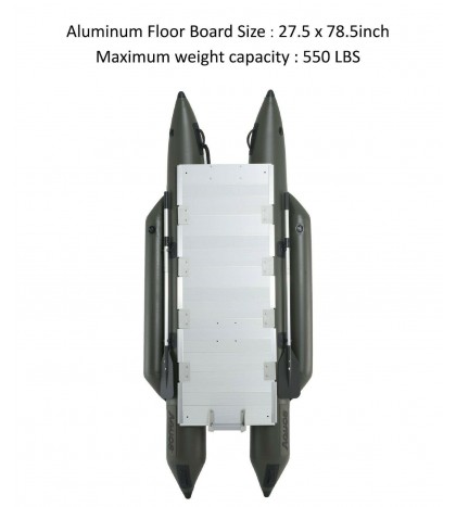 AQUOS New 10.2ft Pontoon Boat&Guardbar&Seat&BowMount 20lbs motor for Fishing