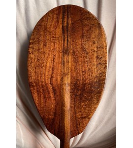Curly Koa Burl Paddle with T-handle - Hawaiian Outrigger Canoe Paddling