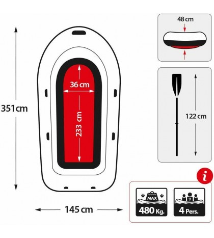 Intex 68351NP - Inflatable Boat Seahawk 4 With Oars 138 3/16x57 1/8x18 7/8in