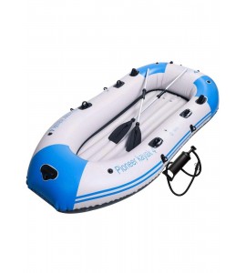4 Person Inflatable Kayak, Boat w/Aluminum Oars, Cushion, Rope,Repair Patch (a)