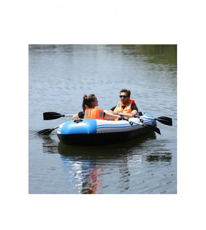 4 Person Inflatable Kayak, Boat w/Aluminum Oars, Cushion, Rope,Repair Patch (a)