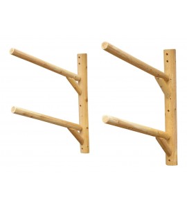 Log Kayak Rack 2-place Wall-mount Dark Oak