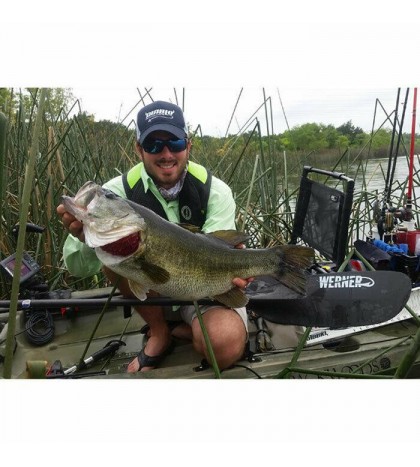 Werner Kalliste Hooked Adjustable Carbon Kayak Fishing Paddle