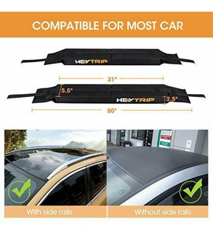 Universal Soft Roof Rack Pads for Kayak /Surfboard /SUP /Canoe with 15FT Tie