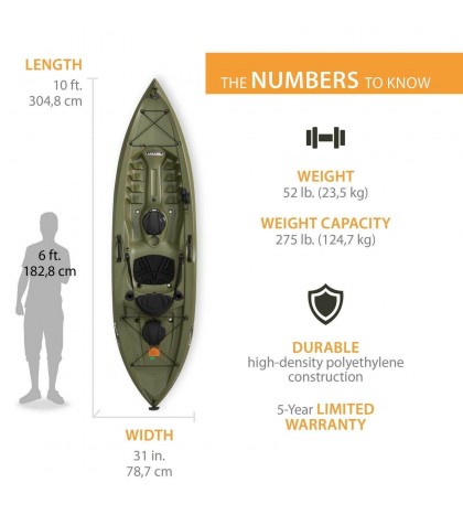 10 ft Fishing Kayak Paddle Included Lifetime Tamarack Angler Green Kayaks Pro