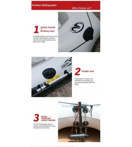 New Sports Kayak Inflatable Boat Thick PVC 9' Boat With Paddle and Motor Fishing