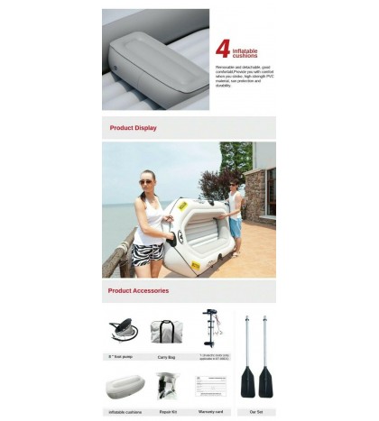 New Sports Kayak Inflatable Boat Thick PVC 9' Boat With Paddle and Motor Fishing