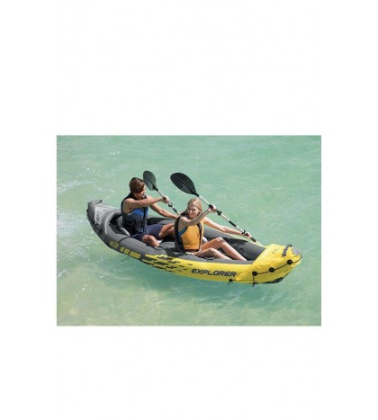 Intex Explorer K2 Kayak, 2-Person Inflatable Kayak Set with Aluminum Oars Yellow