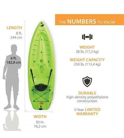 New Lifetime Daylite 8ft Sit-on-top Kayak - Green. Free shipping. Fast