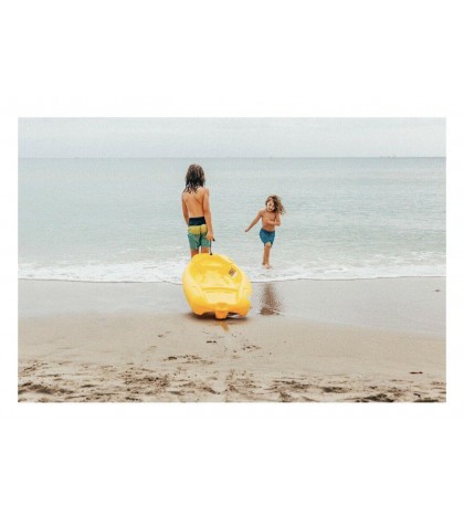 Pelican Solo 6' Sit-On-Top Youth Kayak w Kayak Accessories, Paddle & Flag Yellow