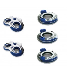 Intex Inflatable Tube w/ Cooler (2 Pack) & 1-Person Inflatable Tube (3 Pack) Intex Inflatable Tube w/ Cooler (2 Pack) & 1-Person Inflatable Tube (3 Pack)