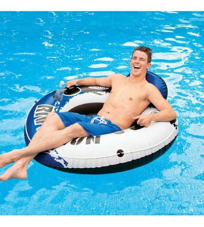 Intex Inflatable Tube w/ Cooler (2 Pack) & 1-Person Inflatable Tube (3 Pack)