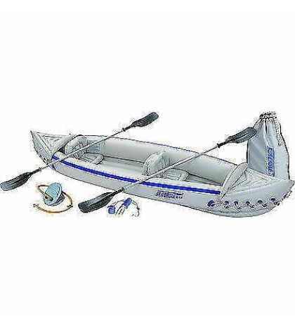 Sea Eagle 370 Deluxe 3 Person Inflatable Kayak Canoe w/ Paddles Not Origin Box