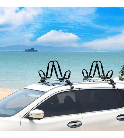 6 Pairs Kayak Carrier Boat Ski Surf Snowboard Roof Mount Car Cross J-Bar Rack