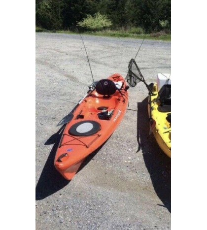 kayak 14' Wilderness Systems Orange W2 custom fishing rod holders, paddle,jacket
