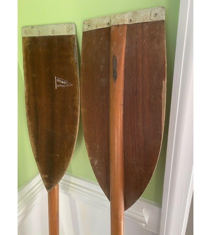 Vintage Kayak Paddle FOLBOT piece wood Charleston SC wooden cabin cottage decor