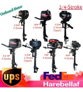 Outboard Motor 2/4 Stroke Inflatable Fishing Boat Engine Motor 3.5/4/6.5/6.5/7hp