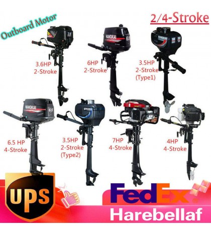 Outboard Motor 2/4 Stroke Inflatable Fishing Boat Engine Motor 3.5/4/6.5/6.5/7hp