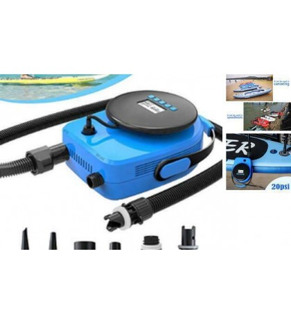 20PSI SUP Electric Air Pump, Upgraded Portable LCD Double Stage Electric Pump w