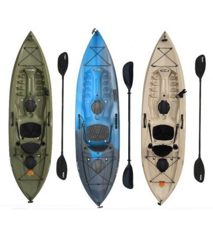 Fishing Kayak w/Paddle 10 Ft Lifetime Tamarack Angler 100, Made in USA