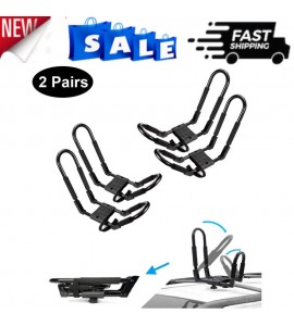 Kayak Roof Rack for Car Carrier Kayaks 2 Pairs Foldable Universal J-Bar Rack Kayak Roof Rack for Car Carrier Kayaks 2 Pairs Foldable Universal J-Bar Rack