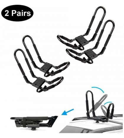 Kayak Roof Rack for Car Carrier Kayaks 2 Pairs Foldable Universal J-Bar Rack