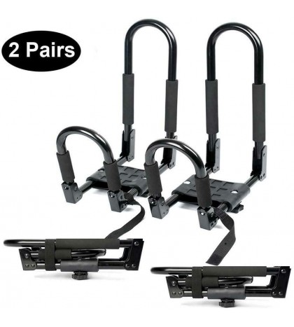 Kayak Roof Rack for Car Carrier Kayaks 2 Pairs Foldable Universal J-Bar Rack