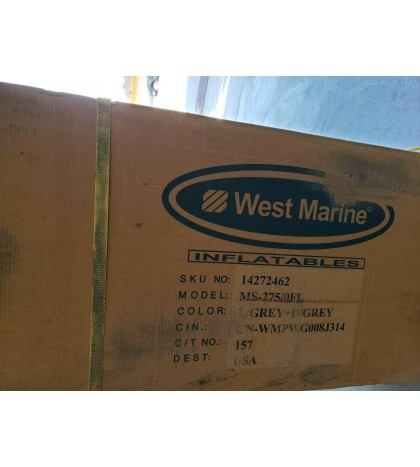WEST Marine MS-275 Performance Raft  Floor Inflatable Boat & Oars Gray