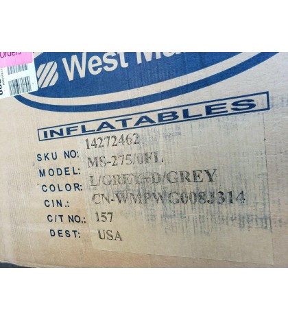 WEST Marine MS-275 Performance Raft  Floor Inflatable Boat & Oars Gray