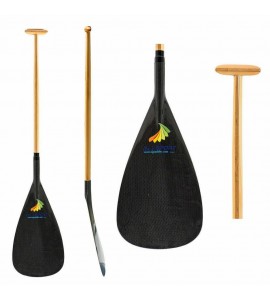 ZJ SPORT Hot Sells Hybrid Outrigger Canoe Paddle With Straight Wooden Shaft