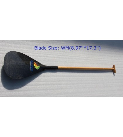 ZJ SPORT Hot Sells Hybrid Outrigger Canoe Paddle With Straight Wooden Shaft