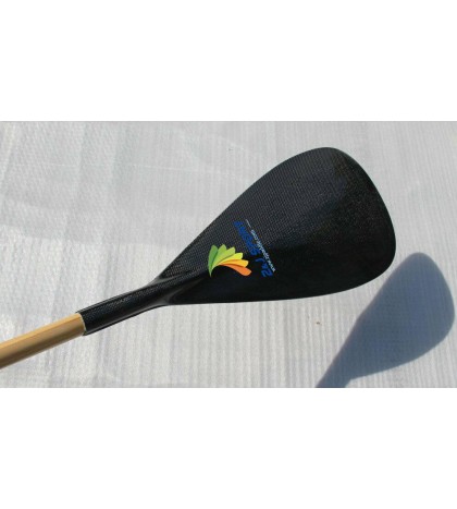 ZJ SPORT Hot Sells Hybrid Outrigger Canoe Paddle With Straight Wooden Shaft