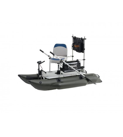 AQUOS New 7.5ft Pontoon Boat&Guardbar&Seat&BowMount 20lbs motor for Fishing